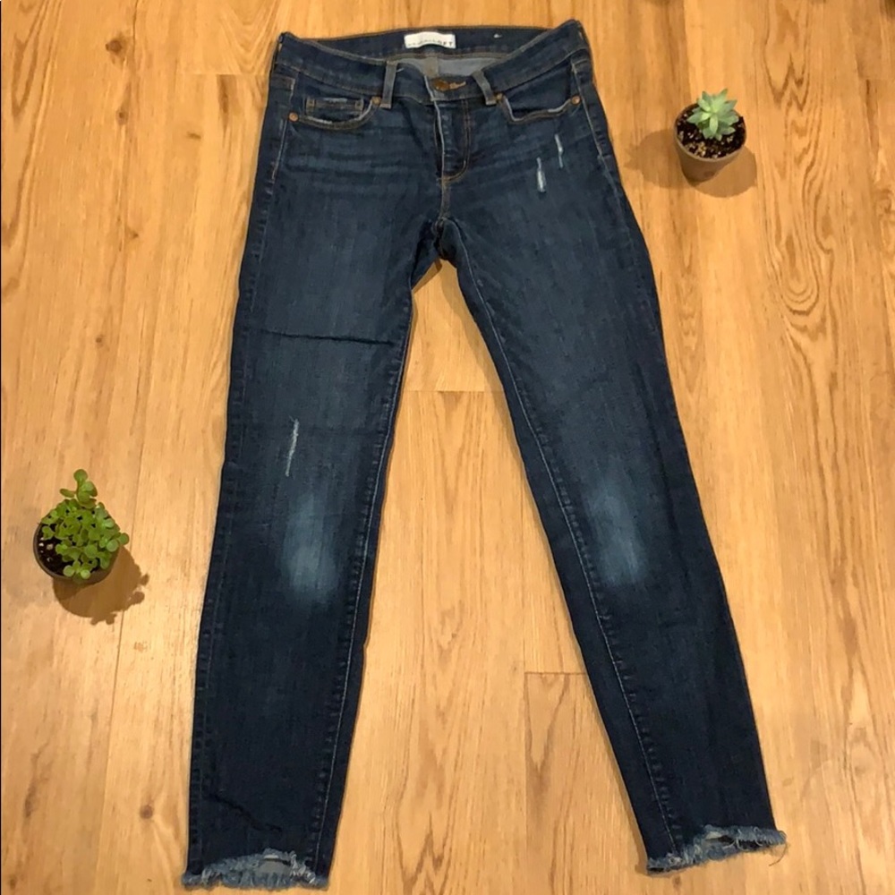 Loft 00 Petite Modern skinny dark wash denim